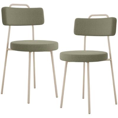 Kit 2 Cadeiras Decorativa para Sala de Jantar Barcelona Arena L02 Bouclê Oliva Lyam Decor