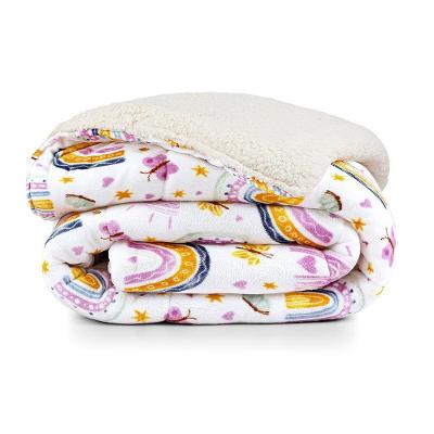 Coberdrom Joy Kids Rainbow Solteiro 2,40m X 1,50m 100% Poliéster Flannel Sherpa Clara Luz Decora