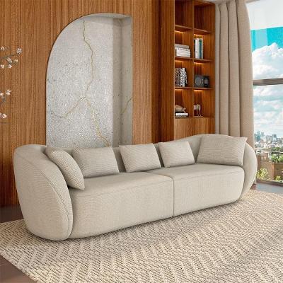 Sofá Diamond G52 3 Lugares 292cm Off White em Linho para Sala de Estar Gran Belo