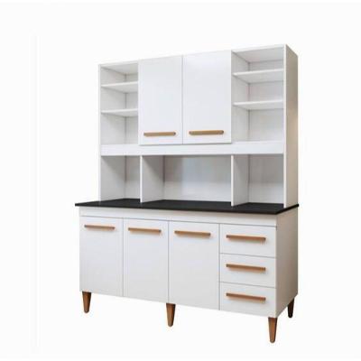 Kit de Cozinha Atenas 5 Portas 3 Gavetas 160cm Branco Kaiki Móveis
