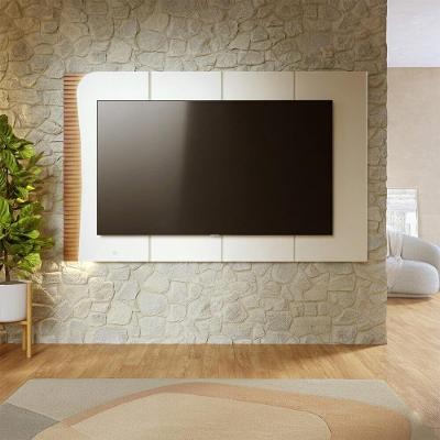 Painel para TV Amalfi 75" 216CM MDF-MDP com LED Off White Matte-Freijó Colibri Móveis