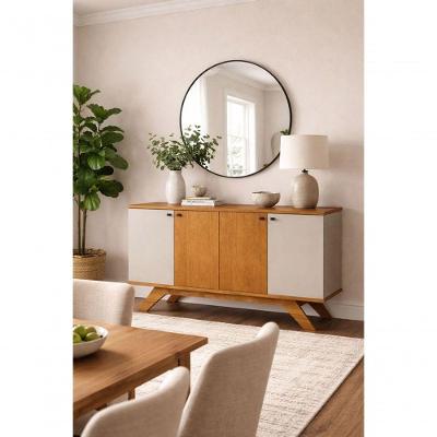 Buffet Aparador América Retrô 4 Portas 1 Gaveta MDF 150cm Amadeirado Arbo
