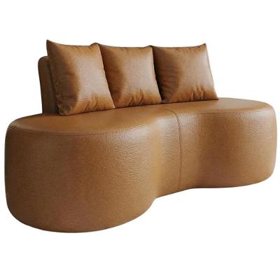 Sofá Ibiza 2 Lugares 160cm Caramelo em Corino Estrutura em Madeira Dmonegatto