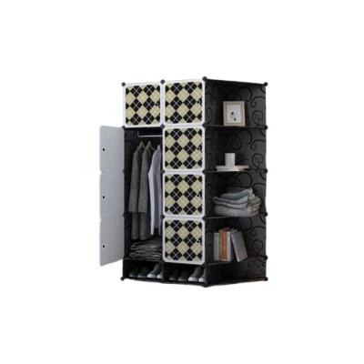 Guarda Roupa Modular Portátil com Sapateira e Prateleiras Organizador Plástico Preto e Estampado