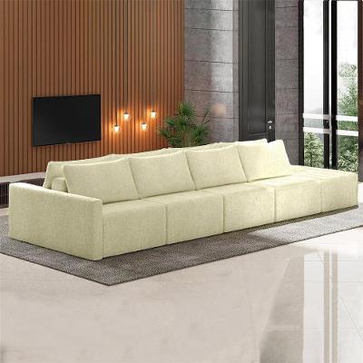 Sofá Modulado Milos 5 Lugares 432cm Off White Bouclê G33 Gran Belo