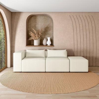 Sofá Modular Atlanta G52 4 Lugares 378cm Bouclê Branco Gran Belo