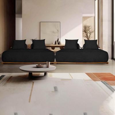 Sofá Modulado Homer 6 Lugares 440cm Preto Bouclê com Almofadas Soltas Gran Belo