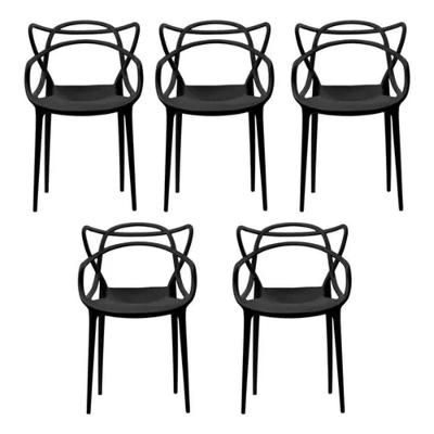 Kit 5 Cadeiras Allegra para Cozinha Mesa Jantar Varanda Preta