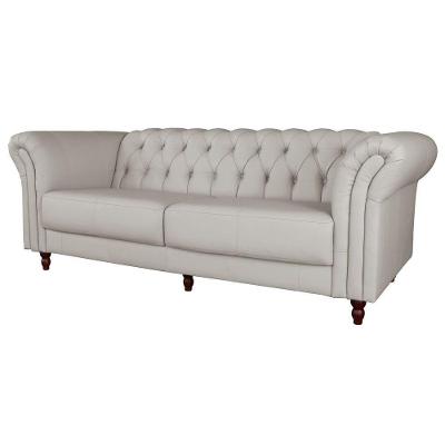 Sofá Maggiore G58 2 Lugares 200cm Off White em Couro Gran Belo