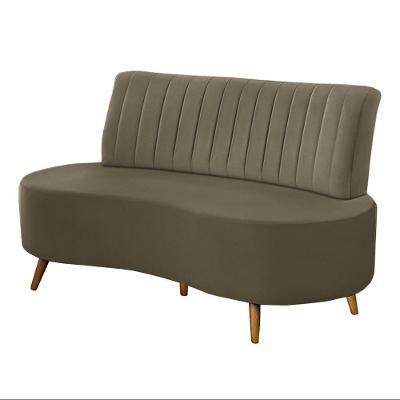 Sofá Living Katara 2 Lugares 160cm Marrom Veludo Capuccino G33 Gran Belo
