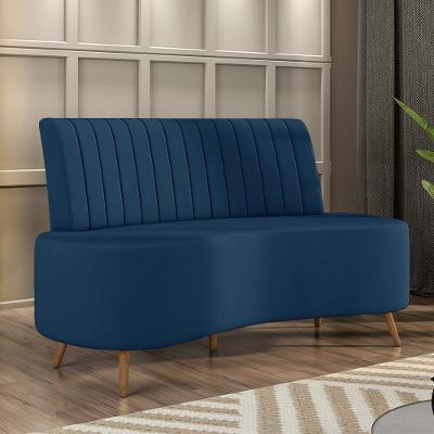 Sofá Katara Living Decorativo 2 Lugares 160CM Azul Veludo G33 Gran Belo