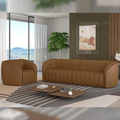 Sofá Adam G45 4 Lugares 332cm Caramelo Couro Sintético Gran Belo