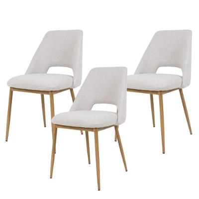Kit 3 Cadeiras Sala Jantar Cozinha Maya Pés Em Revestimento Térmico Estofado Design Anatômico Confortável Moderna Creme