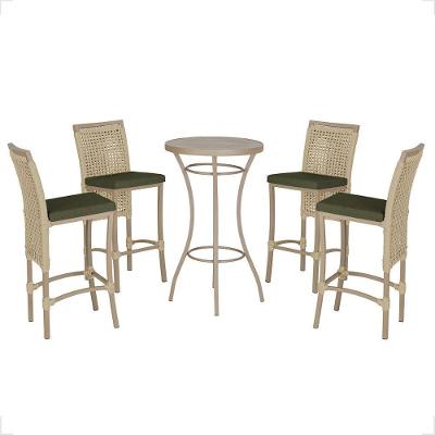 Mesa Bistro E 4 Banquetas Roma Fendi Corda Náutica 13 Trama Rami