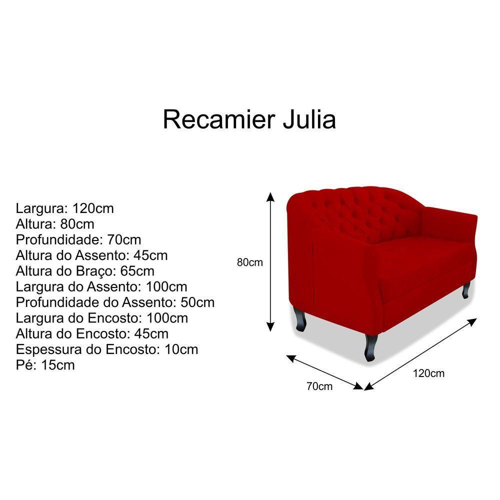 Namoradeira Julia A02 Suede - Doce Sonho Móveis Cor Vermelho - 3