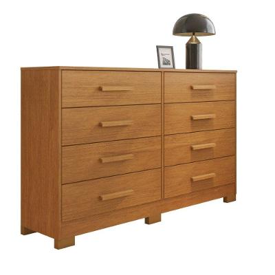 Cômoda Olga 8 Gavetas MDF-MDP com Puxador em MDF Cinamomo JCM Movelaria
