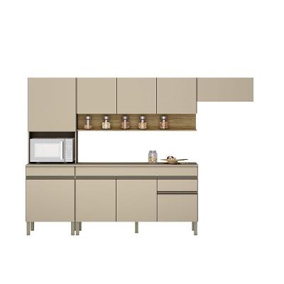 Cozinha (com Balcão Com Tampo) 9 Portas 1 Gaveta Line - Ssx Multicoisas Vanilla-vanilla-cp-freijo