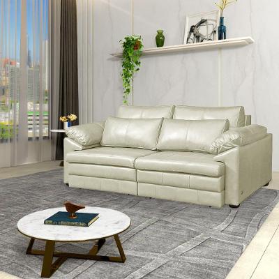 Sofá Piece 3 Lugares Retrátil 250cm Preto Couro Tiza G58 Gran Belo