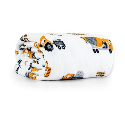 Cobertor Manta Infantil Manny Trator Solteiro Flannel 2,20m X 1,50m 100% Poliéster Clara Luz Decora