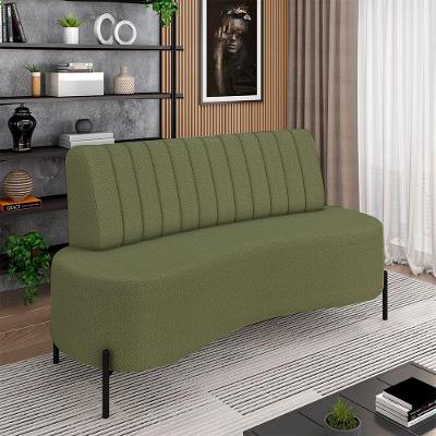 Sofá Katara 2 Lugares 160cm Verde Bouclê Estrutura em MDF Gran Belo