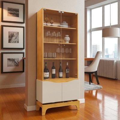 Cristaleira Joile 4 Portas 3 Prateleiras MDF MDP com Acabamento Brilhante Off White