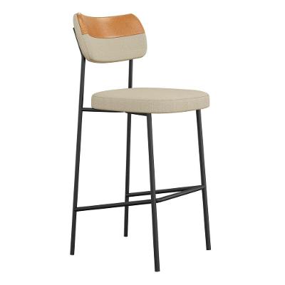 Banqueta Alta Para Cozinha Lila Estofada Whisky Bege Abmaza
