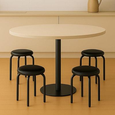 Banqueta Cozinha Baixa Empilhável Industrial Kit 4 Jully D03 - D'rossi Preto