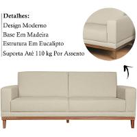 Sofa 2 Lugares 160 Cm Crons Linho Cru Vazzano Cru - 8