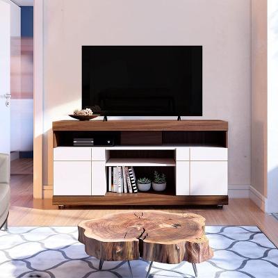 Rack para TV Yara 47" 136CM em MDP com Portas e Prateleira Off White