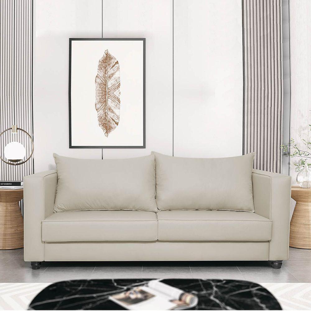 Sofá 2 Lugares Lisboa Linho - Doce Sonho Móveis Bege - 6