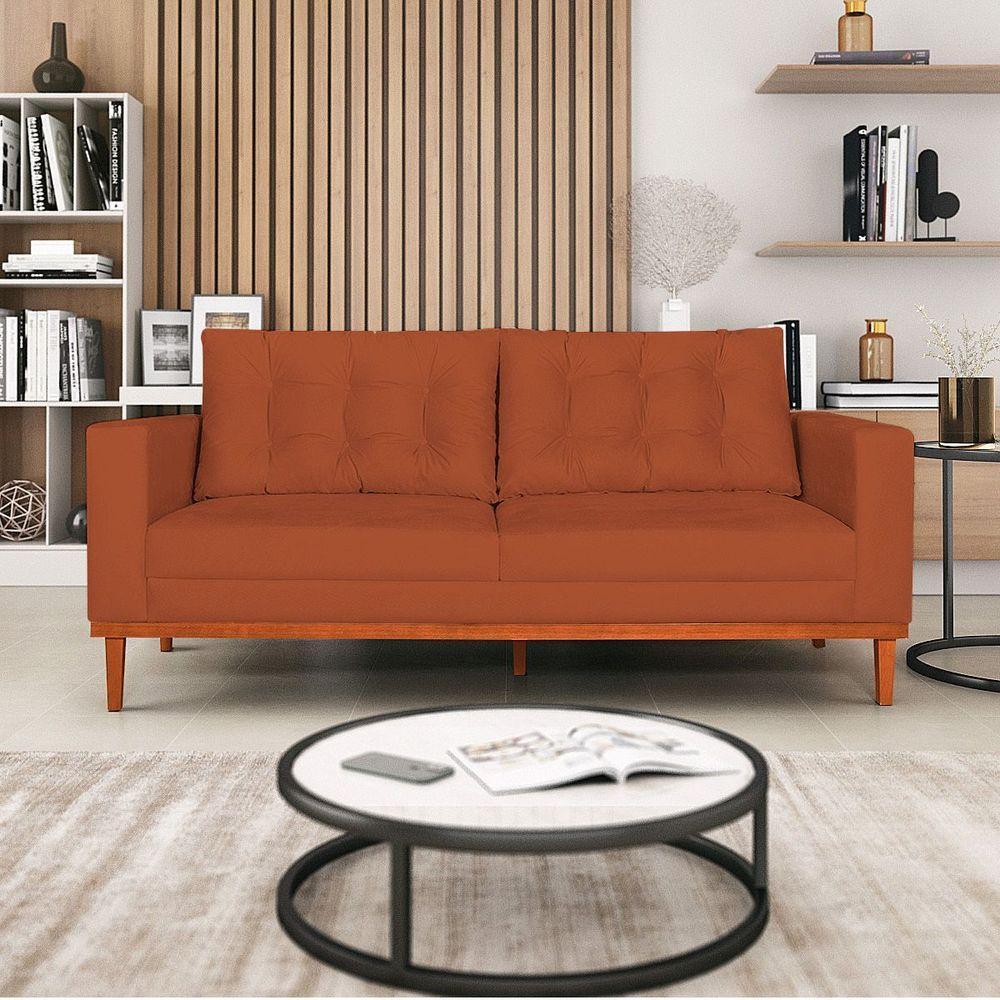 Sofá 2 Lugares Dubai Suede - Doce Sonho Móveis Terracota - 7