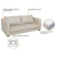 Sofá 2 Lugares Lisboa Linho - Amarena Móveis Cor Bege