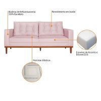 Sofá 2 Lugares Dubai Suede - Doce Sonho Móveis Rosa Bebê