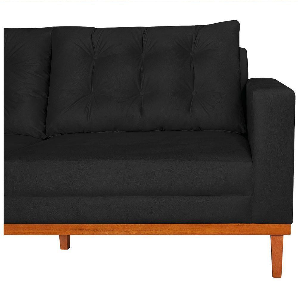 Sofá 2 Lugares Dubai Suede - Doce Sonho Móveis Preto - 2