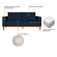 Sofá 2 Lugares Dubai Suede - Doce Sonho Móveis Azul Marinho