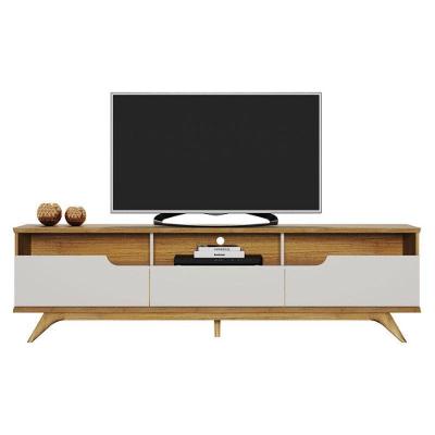 Bancada Diplomata para TV 65" 200CM MDF com LED Off White Valdemóveis