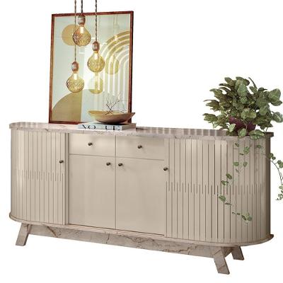 Buffet para Sala Mônaco Moderno 4 Portas MDP Calacata Off White Madetec Móveis