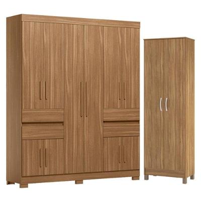 Guarda Roupa Casal Vizanno 10 Portas Com Sapateira Multiuso Golden Com Pés Amêndola Touch - Demóbile