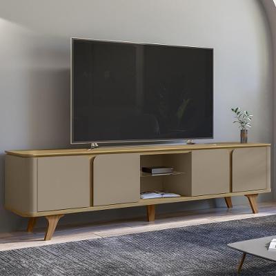 Rack Bancada para Tv Valen 60 Pol 217cm em Mdf Mdp Orgânico Hannover Fendi Mpozenato