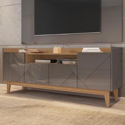 Rack Bancada para Tv Margot 60 Pol 158cm em MDF-MDP Cinza-cedro com Pé Madeira Mpozenato