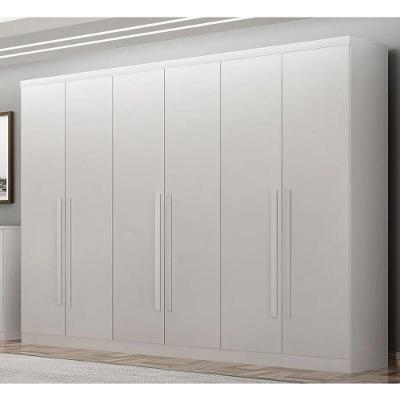 Guarda Roupa Casal Bellagio 6 Portas de Bater 6 Gavetas MDF Neve Móveis Novo Horizonte