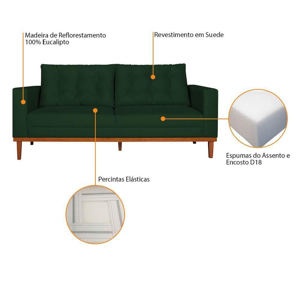 Sofá 2 Lugares Dubai Suede - Amarena Móveis Cor Verde - 4