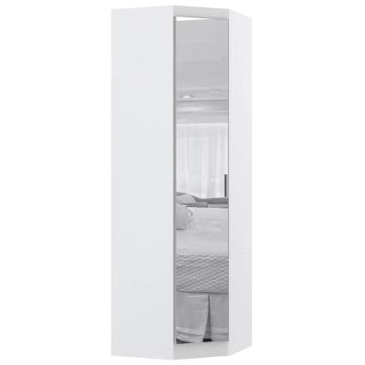 Guarda Roupa Canto Obliquo 70cm Espelho Taiga Branco L01 - Mpozenato