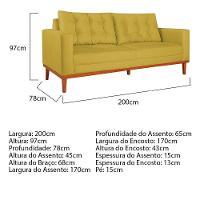 Sofá 2 Lugares Dubai Suede - Doce Sonho Móveis Amarelo - 5