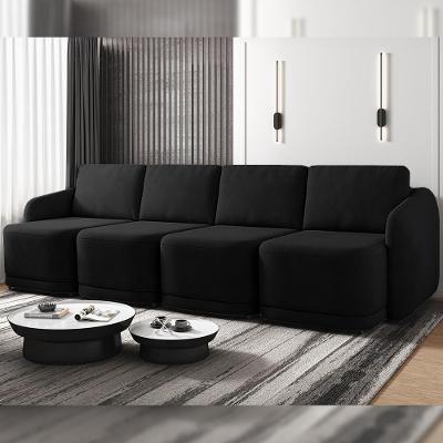 Sofá Cama Varsóvia G33 4 Lugares Retrátil e Reclinável Preto Veludo Gran Belo