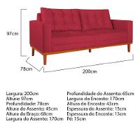 Sofá 2 Lugares Dubai Suede - Amarena Móveis Cor Vermelho - 5