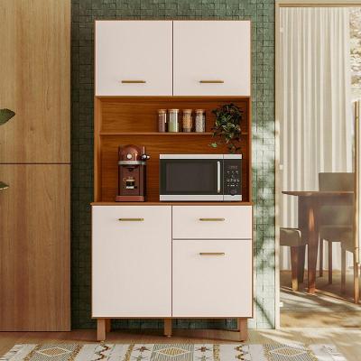 Kit Cozinha New Izis 4 Portas 1 Gaveta MDF-MDP 90CM Freijó Pallazio