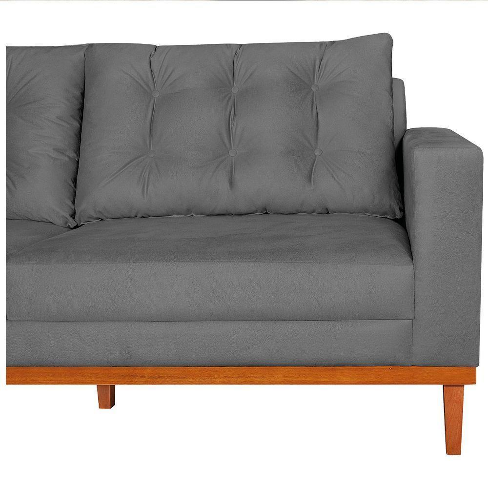 Sofá 2 Lugares Dubai Suede - Amarena Móveis Cor Cinza - 2