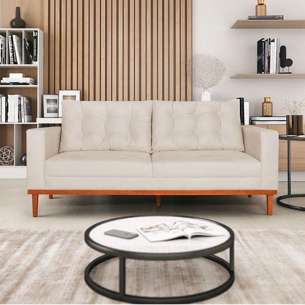 Sofá 2 Lugares Dubai Linho - Amarena Móveis Cor Bege - 7