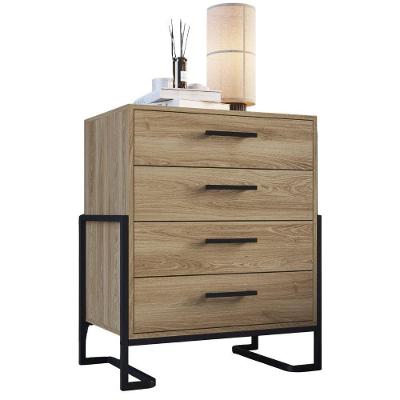 Comoda 4 Gavetas P1061 67 Cm Oak Milani Store Oak Preto